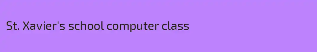 St. Xavier's school computer class